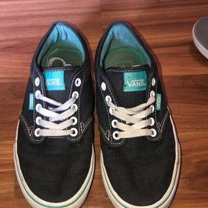 Dark grey and teal vans